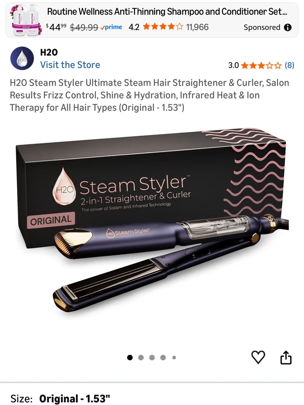Steam Styler 2-in-1 Hair Straightener & Curler — Original Navy/Gold